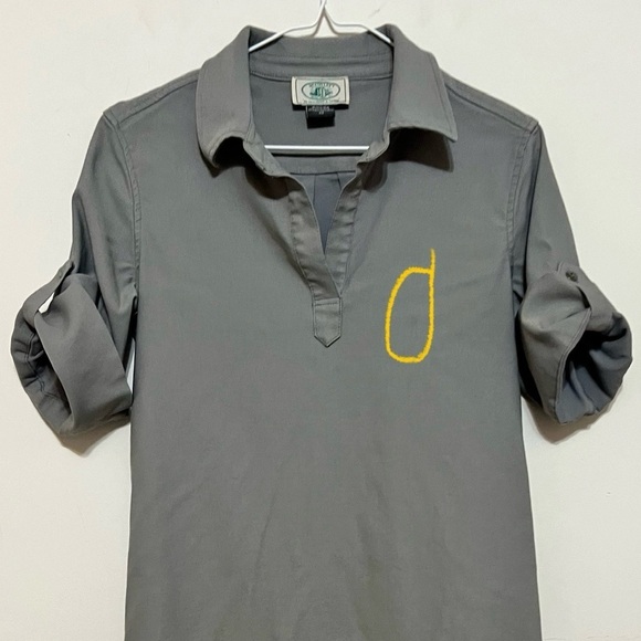 McCulley’s (Highlands, NC) roll tab sleeve collared shirt dress. Gray XS - Picture 10 of 16